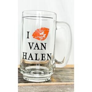 Vintage Rare VAN HALEN glass pint mug with handle